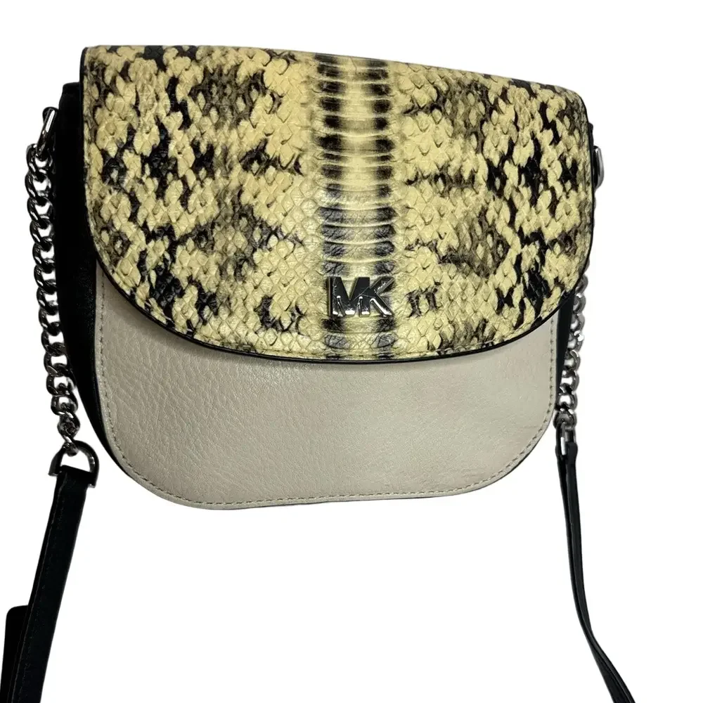 #201 Michael Michael Kors Python Half Dome Small Crossbody Bag - Picture 2 of 16